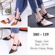 Tahu Heels 159 - Ready Beige/Green/Brown - Heel Height 6cm - Import