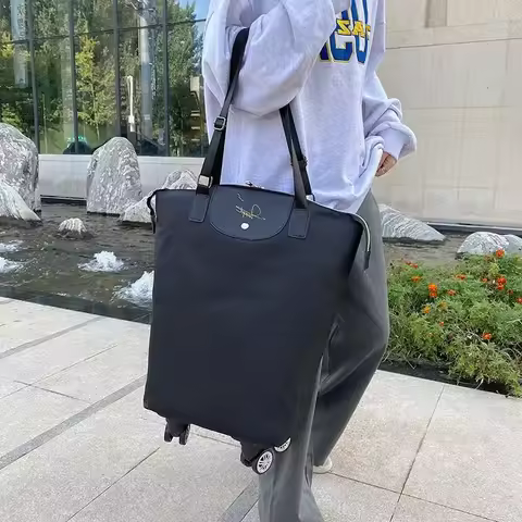 Foldable Shopping Bags Travel Rolling Pull Cart Trolly Bag With Wheels Reusable Grocery Cart Food Or