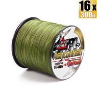 Ashconfish สาย PE ถัก16เส้น300เมตรเปีย X16เอ็นตกปลาสายเบ็ดตกปลาอุปกรณ์เสริมเครื่องมือ