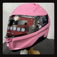 Spyder Fury S0 V3 Full Face Dual Visor Helmet matte pink moto project