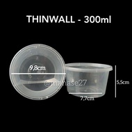 Thinwall 300ml round bulat mika tebal tempat makan plastik wadah salat