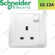 Schneider Affle Plus 13A 1G Switch Socket Outlet - White
