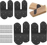 4 Pcs 6"x 6" Deck Post Caps Tie Brackets,Ineer Size(3.6"x 3.6") 14 Gauge Post Base Steel Post Anchor