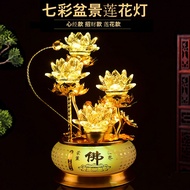 Lotus Lamp Household Colorful Crystal Buddha Worshiping Lamp Buddha Lamp Plug-in Buddha Lamp Guanyin