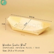 50 PCS Disposable Sushi Plates Wooden Sushi Boat Japanese Serving Plate / Tray 8"
