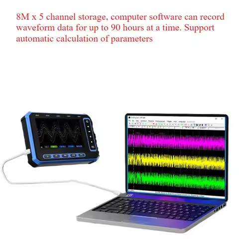 TOOLTOP 5 Channels Digital Oscilloscope USB + WiFi Portable Oscilloscope 3Msps Sampling Rate 4.3Inch