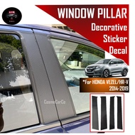 🔥SG SELLER🔥 Honda VEZEL HR-V HRV 2014-2020 Car Window Pillar Sticker Door Carbon Fiber Decal Protector Accessories