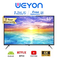 WEYON ทีวี55นิ้ว 50นิ้ว 43นิ้ว 40นิ้ว 32นิ้ว Smart TV สมาร์ททีวี แอนดรอย ทีวีจอแบน Netflix & Youtube