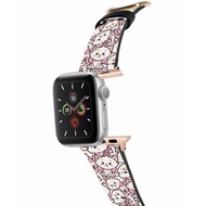 迪士尼瑪麗貓十字壓紋牛皮Apple Watch真皮皮革錶帶 5443