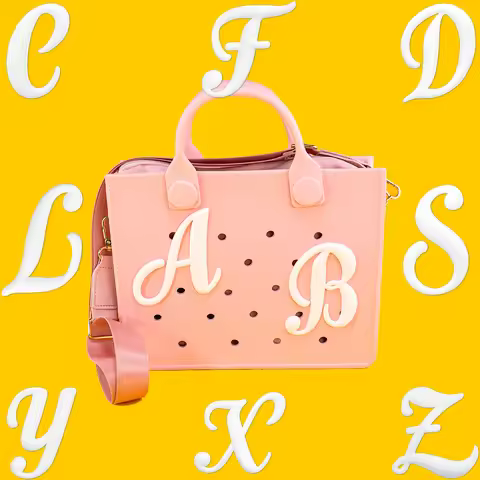 1PCS White Alphabet Bag Charms Accessories for Women 26 Letter A-Z Fashion Tote Beach Travel Handbag