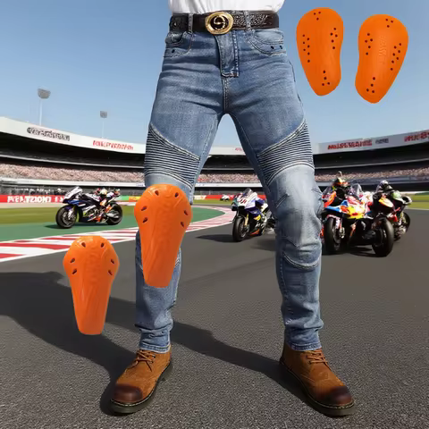 Men Kevlar Motorcycle Jeans Aramid Off-Road Motocross Trousers Protective Riding Pants Gear