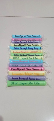 plastik es mambo lilin karakter kata-kata lucu 3x20 3x23 3x26