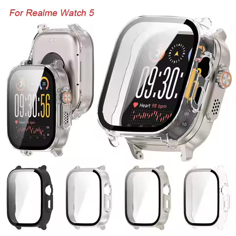 Tempered Glass+Case For Realme Watch 5 All-around Protective Cover Shell Bumper For Realme Watch 5 S