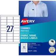 Avery Fabric Cloth Shirt / T-Shirt Name Badge Labels 63.5X29.6mm L4784 / 959170 (Laser Print Only) L