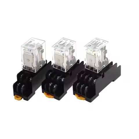 Miniature Coil Generalel ectromagnetic Intermediate Relay Switch with base HH52P 53P 54P LED 6/12/24