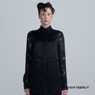 VICKTEERUT (ราคาปกติ 7580-.) Tuxedo Bib Long Sleeve Shirt เสื้อเชิ้ต แขนยาว