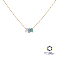 Arthesdam Jewellery 14K Gold Blue Hues Enamel Necklace