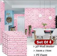 Wallpaper Dinding 3D Foam Bata Motif Star Waterproof Brick Sticker