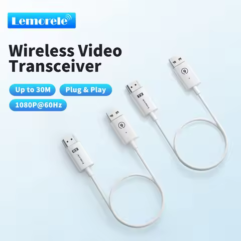 Lemorele HDMI Wireless Transmitter Receiver Extender Kit 98FT/30M Wireless Display Dongle for TV Cam