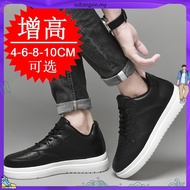 New Height Increasing Shoes for Men 10cm Invisible Elevator Sneakers White Leathe Sport Zapatillas D