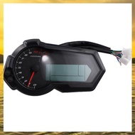 (HIMK) Motorcycle Universal 1200RPM Odometer Tachometer UTV LCD Digital Speedometer Gauge for 24 Cyl
