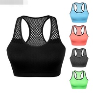 Mesh Sports Bra Hollow Out Sport Top Seamless Fitness Yoga Bras Women Gym Top Padded Running Vest Shockproof Push Up Crop Top