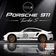 Porsche 911 Turbo S alloy car model, scale 1:32, open door, led lights, sound, gift