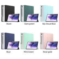 For Samsung Galaxy Tab S7 FE/S8 PLUS Cover With Pencil Holder Transparent Back Tablet For Funda Samsung Tab S7 Plus/S8 PLUS  Tab S7FE Case 12.4