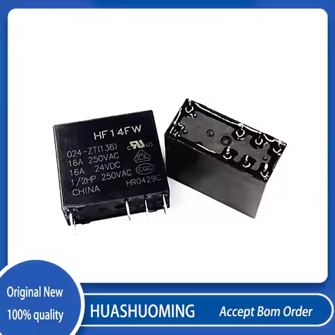 10Pcs/Lot HF14FW 024-ZT 24V HF14FW-024-ZT 16A 24VDC 8pin