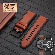 Suitable for Dissai Large Dial Black Samurai DZ7395 DZ4496 DZ7396 Genuine Leather Silicone Watch Str