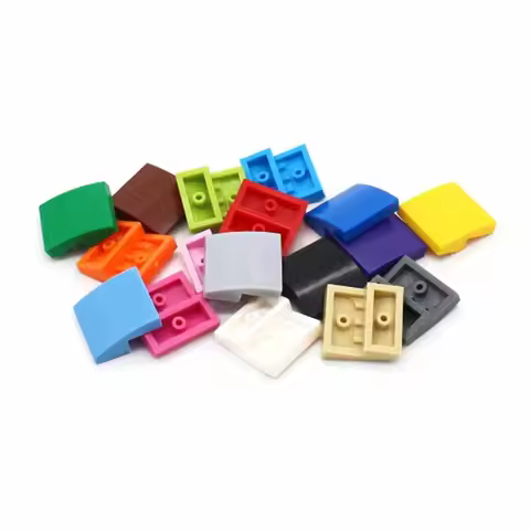 60pcs DIY MOC inclined bending 2x2 building block toys compatible with assembled building toys 15068