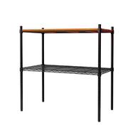 [特價]【dayneeds】松木 90x45x90公分 二層烤黑柚木板收納層架