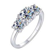 รวม 4.0CT D สี Moissanite สามหินหมั้นแหวน 925 แหวนเงิน 18K Gold Plated ศุลกากรเครื่องประดับ Fine ของ