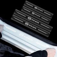 4PCS/1set Car Door Threshold Protector Transparent Decorative Badge Stickers For  BYD F3 S6 F0 Tang 