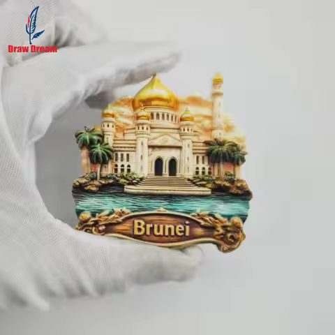 1Pc Brunei Fridge Magnet, World Travel Souvenir Collection, Suitable for Home and Office Decoration,