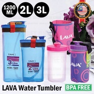 LAVA Water Bottle Tumbler Strip Straw Carry Bag 1200ml 2L 3L BPA FREE/Botol Air LAVA