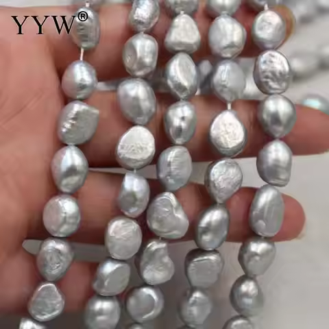 9-11mm Cultured Baroque Freshwater Pearl Beads Natural Irregular Grey 37cm/Strand pearl for DIY Brac
