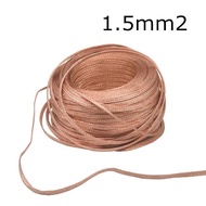 【✴COD✴】 fka5 20 Meters 1.5mm2 Copper Braided Wire Woven Thread Naked Copper Tape Earth Ground Wire Flexible Tinned Copper Flat Copper Strip