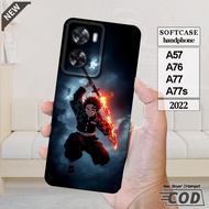 OPPO A57 Case _OPPO A76 _OPPO A77 _OPPO A77s - Cool, flexible, elastic, clear, black silicone Casing