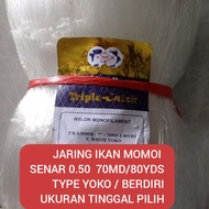 jaring ikan MOMOI 0.50 70md/80yds Yoko ukuran 5 inch - 7½ inch jaring momoi jaring ikan besar pukat 
