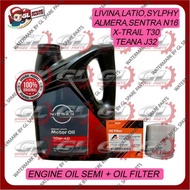 NISSAN SEMI SYNTHETIC 10W40 ENGINE OIL 4L WITH TANCHONG AUTOPLUS OIL FILTER LIVINA LATIO SYLPHY X-TRAIL T30 TEANA J32