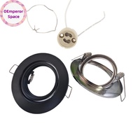 OEmperor 1 Set Round Fixture Adjustable Downlight Led Holders Cutout For Bulb Holder Recessed LED Sp