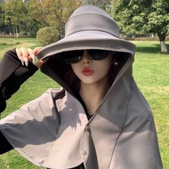 全城熱賣 - 空頂防曬帽|披肩面罩|一體護頸面罩|防紫外線帽子|全臉防護遮陽帽|騎車大帽檐遮陽帽|女夏季防護帽（LYA112）