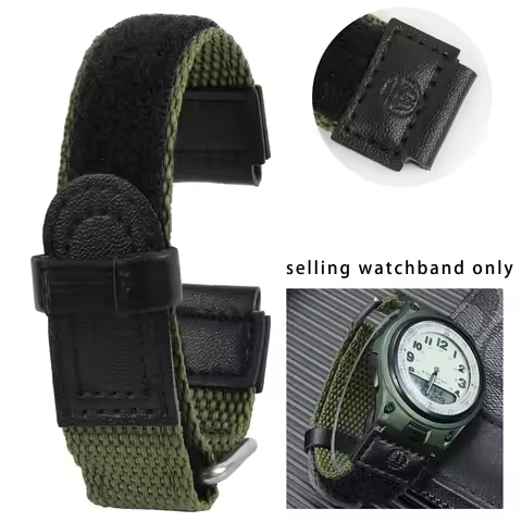 Waterproof canvas watch strap for Casio FT-500WC AW-80V W-89H Forester retro easy to stick nylon wat