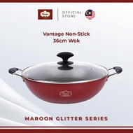 [New]Vantage 36cm Non-Stick Wok with induction Heat (Maroon Glitter Series)