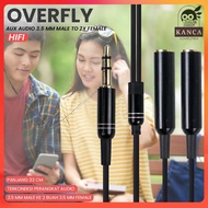 KANCA Overfly Splitter Audio Cable 3.5mm Male to 2 x 3.5mm Female HiFi 33 cm - AV114