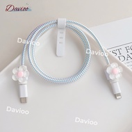 1 Set 4 item Pelindung Kabel Carger Motif Bunga Pelindung Kabel Data Kawat Kabel Data HP Untuk Iphon
