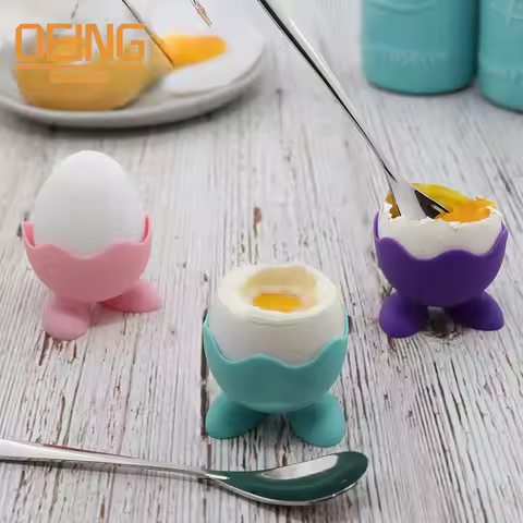 5 Pcs Silicone Egg Cup Colorful Soft Silicone Egg Cup Boiled Egg Serving Cup Egg Tray Egg Holders St