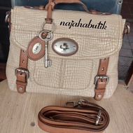 tas fossil maddox top handle snake skin original preloved