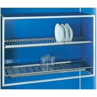 (80cm) Dish &amp; Glass Rack Stainless Steel Kitchen Cabinet Dish Rack